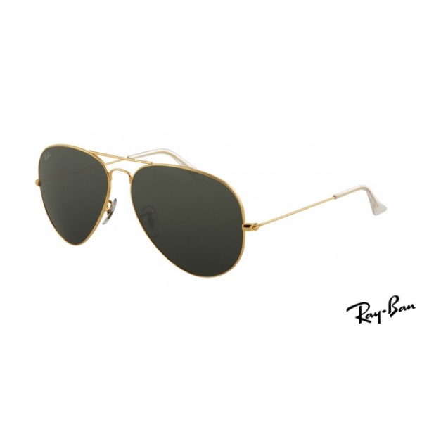 ray ban aviator black lens gold frame